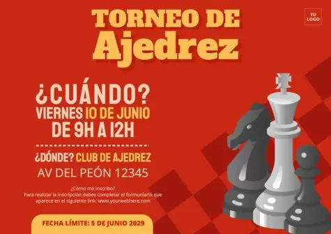 Edita un anuncio para torneos de ajedrez