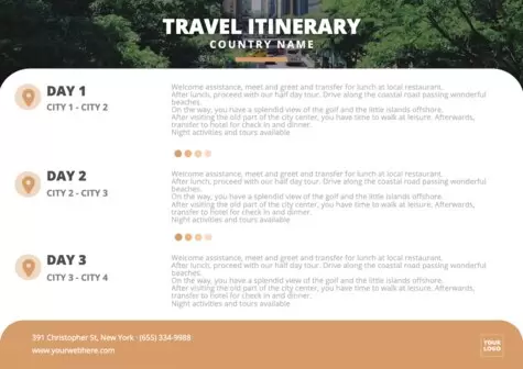 Edit a travel itinerary