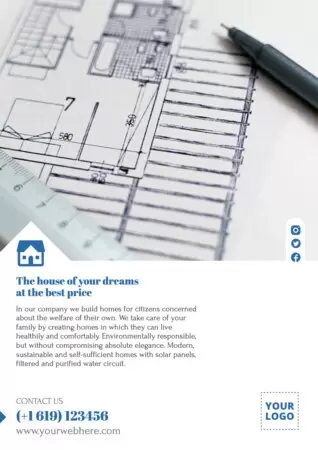 Edytuj plakat dotyczący usług architektonicznych