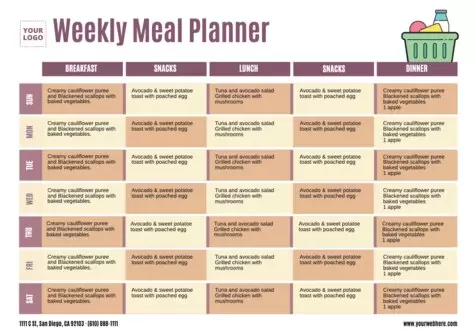 Crea un planificador de comidas semanal