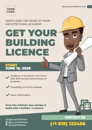 Edytuj plakat dotyczący usług architektonicznych