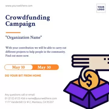 Editar um banner para campanhas de financiamento de multidões
