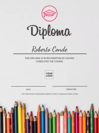 Edit a diploma for kids
