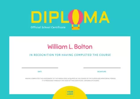 Edit a diploma for kids