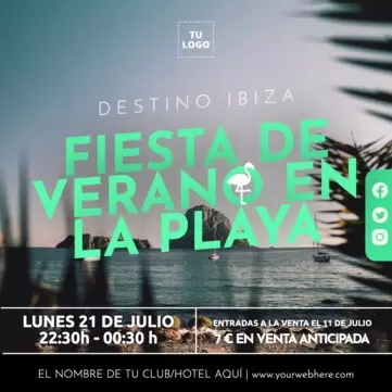 Edita un anuncio de Fiesta en la Playa