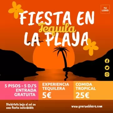 Edita un anuncio de Fiesta en la Playa