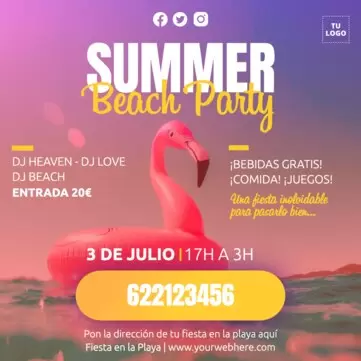 Edita un anuncio de Fiesta en la Playa