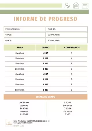 Edita un boletín de notas para alumnos