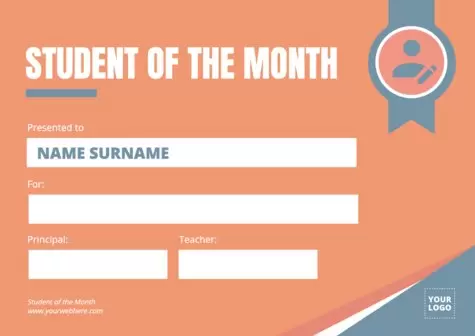 Edit a student of the month design