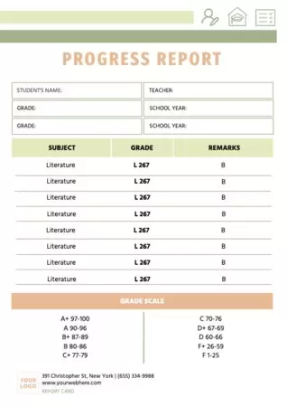 Customizable Student Report Card Templates