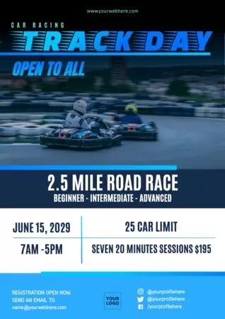 Edit a car racing flyer