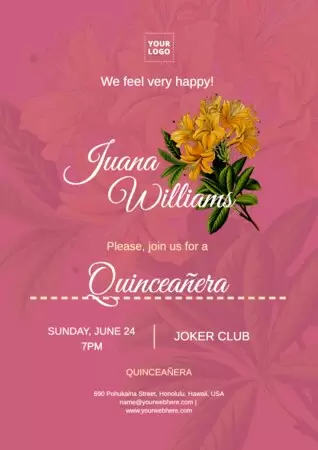 Edit a Quinceañera invitation template