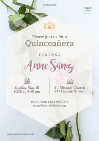 Edit a Quinceañera invitation template
