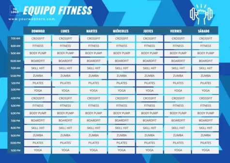 Edita tu horario de gimnasio