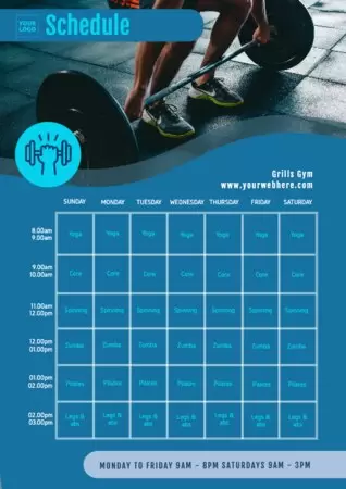 Edit gym schedule templates