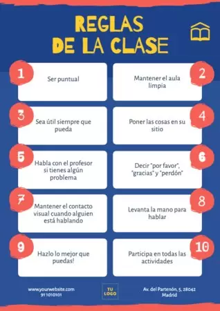 Edita un cartel de normas de clase