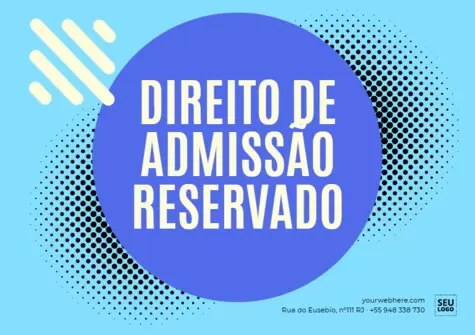 Edite um cartaz de Direito de Admissão