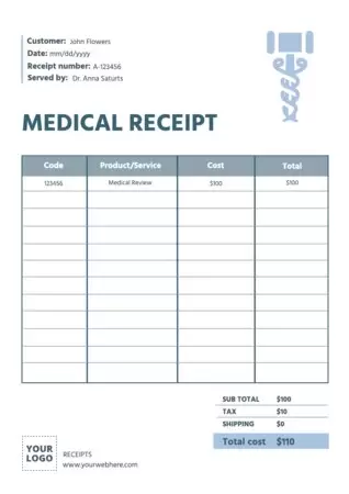 Edit a receipt sample