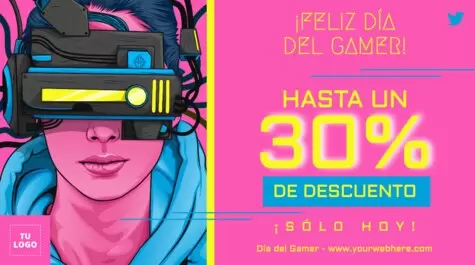 Edita un flyer del Día del Videojuego