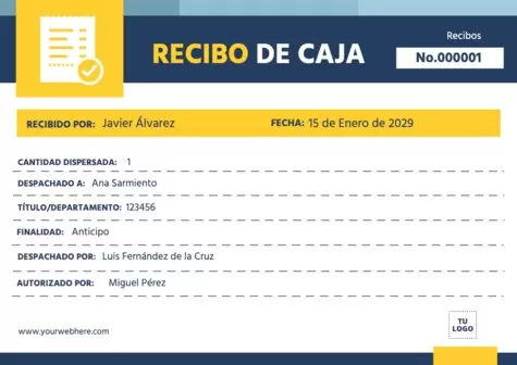 Edita una plantilla de recibo