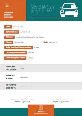 Edit a receipt sample