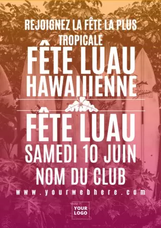 Modifier une invitation sur le thème d'Hawaï