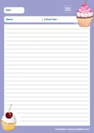 Edit a lined paper for elementary school