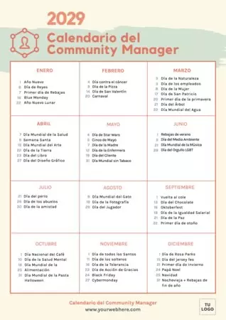 Personaliza tu calendario de Community Manager