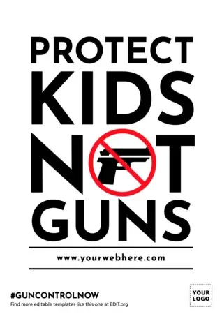Edita un poster “No to Guns”
