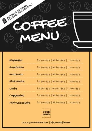 Edit a coffee menu design