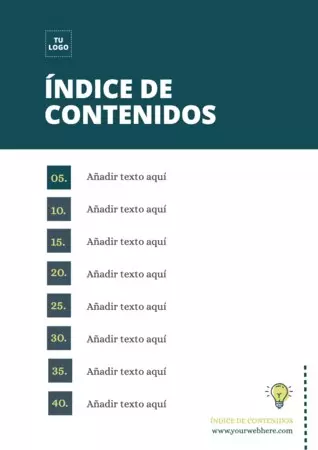 Edita una plantilla para índice