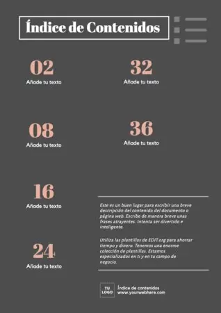 Edita una plantilla para índice