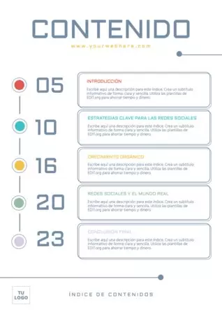 Edita una plantilla para índice