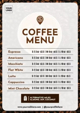 Editar um menu de café
