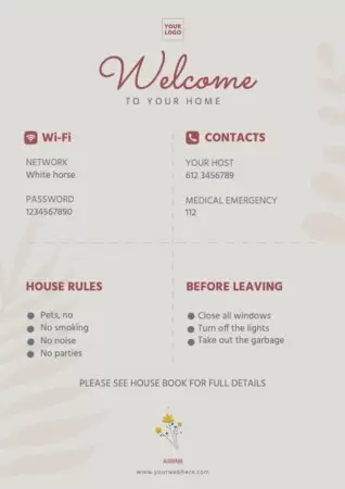 Edit an Airbnb house rules template