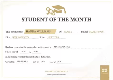 Edit a student of the month design