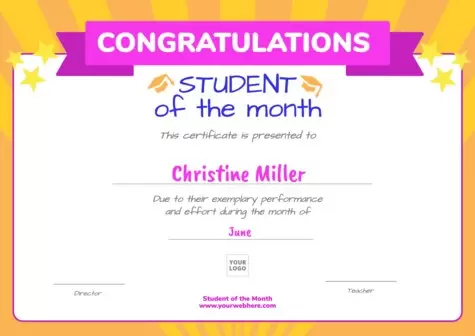 Edit a student of the month design