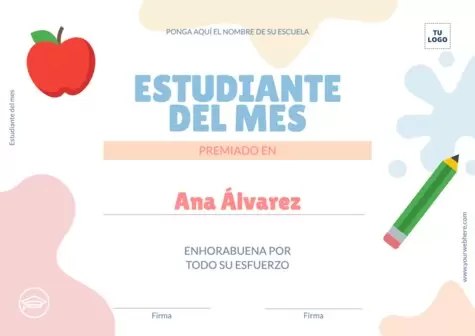 Edita una plantilla del estudiante del mes