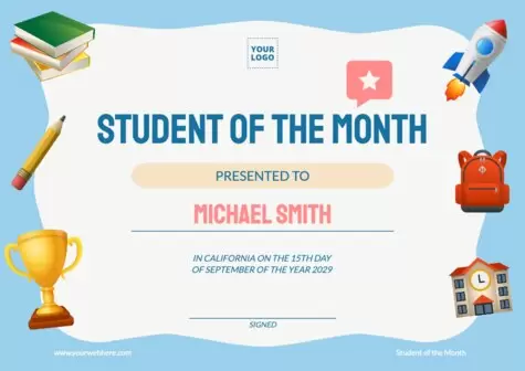 Edit a student of the month design