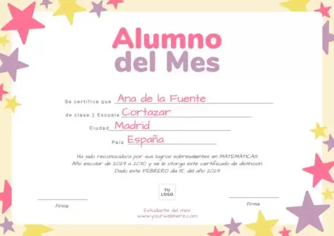 Edita una plantilla del estudiante del mes