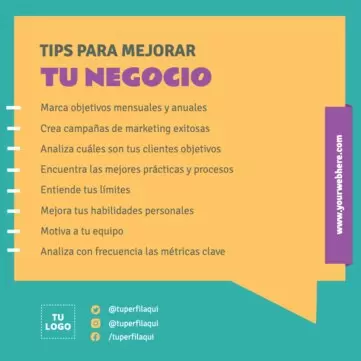 Edita un diseño con consejos para negocios