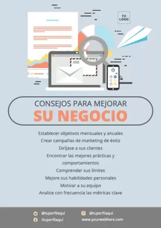 Edita un diseño con consejos para negocios