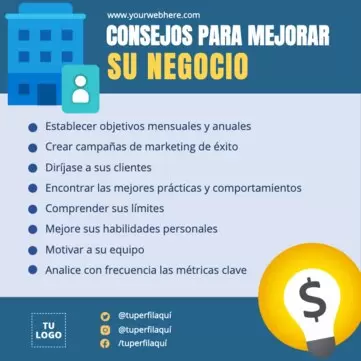 Edita un diseño con consejos para negocios