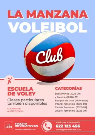 Edita un cartel de voleibol