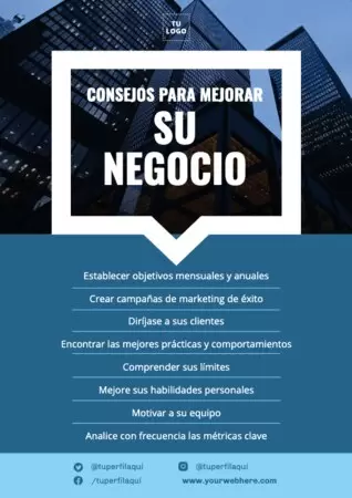 Edita un diseño con consejos para negocios