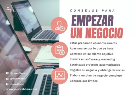 Edita un diseño con consejos para negocios