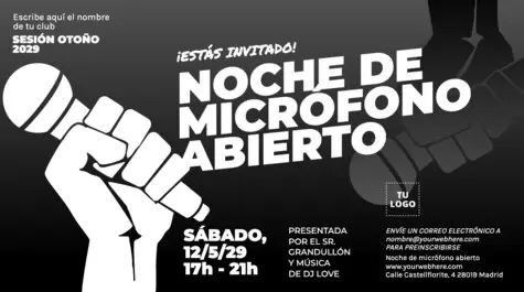 Edita un folleto de Open Mic