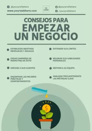 Edita un diseño con consejos para negocios