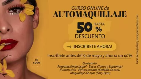 Edita un folleto de clases de maquillaje