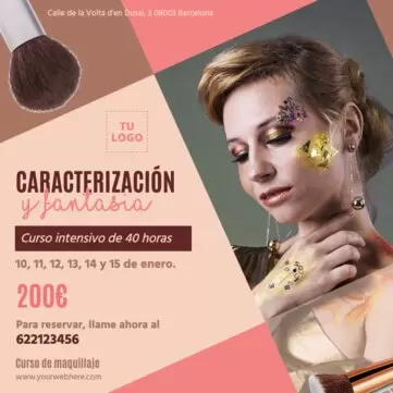 Edita un folleto de clases de maquillaje